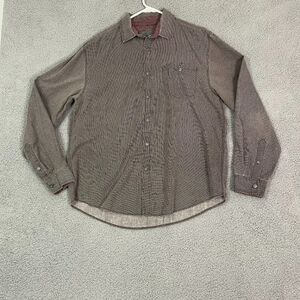 Bruno Shirt Men L Brown Polka Dot‎ Pocket Long Sleeve  Button Down